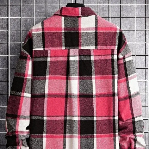 Pink And White Mens Overcoat - Picture 3 of 7